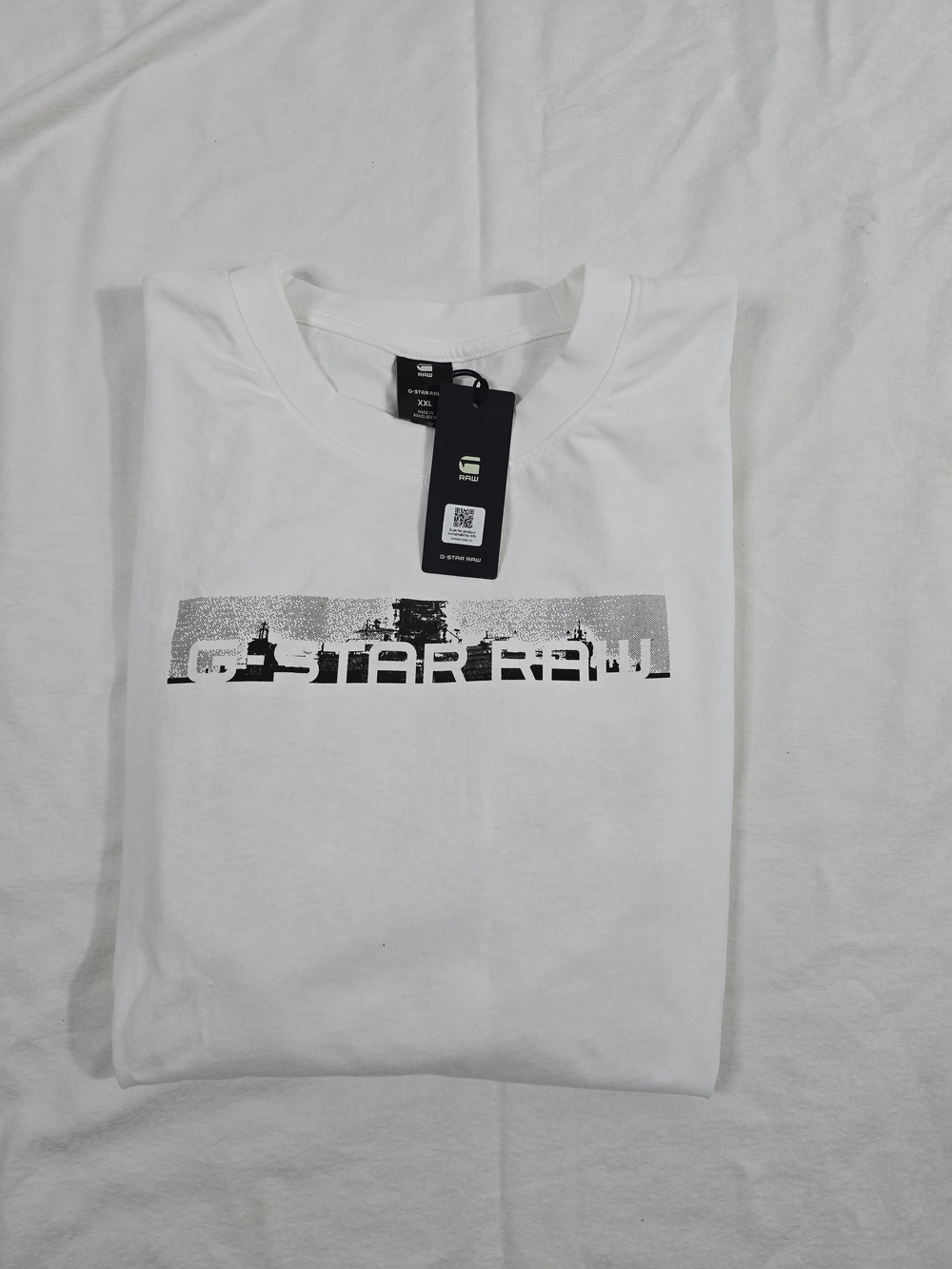 G-Star Men’s White Graphic Crew Neck T-Shirt